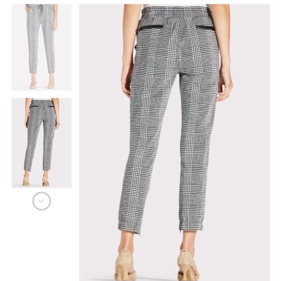 David Lerner x Evereve Slim Track Jogger with Trim Size XL Plaid Red Stripe L3 - Picture 3 of 9